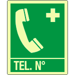 [EL20162KA] EL20162KA - Cartello all.luminescente telefono di emergenza EN ISO 7010