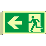 [EL715101BKA] EL715101BKA - Cartello bifacciale fotoluminescente uscita emergenza sx