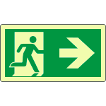 [EL715102WA] EL715102WA - Cartello luminescente uscita di emergenza destra EN ISO 7010