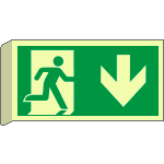 [EL715104BWA] EL715104BWA - Cartello luminescente uscita di emerg.sud      EN ISO 7010 BIFACCIALE