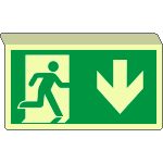[EL715104SKA] EL715104SKA - Cartello SOSPESO bifacciale luminescen. uscita emergenza sud ISO7010