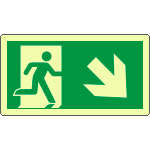 [EL715108WP] EL715108WP - Cartello fotoluminescente uscita emergenza basso a destra