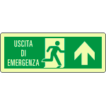 [EL720103KS] EL720103KS - Etichetta adesiva luminescente uscita emerg. freccia nord EN ISO 7010