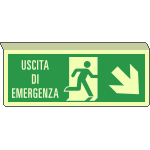 [EL720108SKP] EL720108SKP - cartello sospeso bifac.lum.uscita emerg.in basso a dx ENISO7010