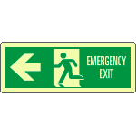 [EL720301WP] EL720301WP - Cartello luminescente DIN Emerg,Exit freccia sx EN ISO 7010