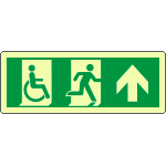 [EL720503XP] EL720503XP - Cartello uscita di emergenza disabili freccia avanti lum.EN ISO 7010