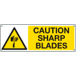 [EYE172201KS] EYE172201KS - Sign hazard self-adhesive CAUTION SHARP BLADES ... EN ISO 7010