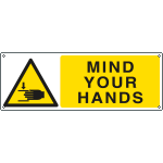 [EYE1760K] EYE1760K - Sign hazard MIND YOUR HANDS EN ISO 7010 W024