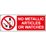 [EYE183001K] EYE183001K - sign prohibition NO METALLIC ARTICLES EN ISO 7010 P008