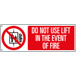 [EYE1845K] EYE1845K - sign prohibition DO NOT USE LIFT IN THE EVENT OF FIRE EN ISO 7010 P020