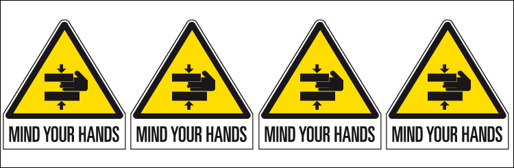 [EYE95260B] EYE95260B - sheet n. 4 label MIND YOUR HANDS EN ISO 7010 W024