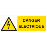 [EYF1731KS] EYF1731KS - Sign hazard self-adhesive DANGER ELECTRIQUE EN ISO 7010 W012