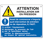 [EYF49201F] EYF49201F - sign ATTENTION INSTALLATION AIR  EN PRESSION EN ISO 7010