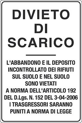 [FA5617Y] FA5617Y - Cartello scatolato divieto di scarico