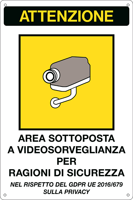 [FAR56378Y] FAR56378Y - cartello alluminio scatolato "area videosorvegliata"