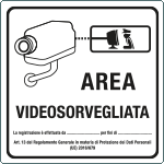 [FAR641518] FAR641518 - alluminio rinfrangente "AREA VIDEOSORVEGLIATA"
