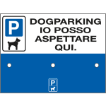 [FL5687X] FL5687X - cartello dogparking con kit di fissaggio e 3 moschettoni x guinzagli