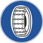 [FLH260087] FLH260087 - Disco lamiera scatolata rifrangente NF 87 CATENE per NEVE OBBLIGO