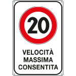 [FLR5601/20Z] FLR5601/20Z - Cartello VELOCITA' MASSIMA  20 KM/H