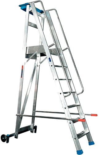 [HSP139] HSP139 - Scala a castello D.Lgs 81 in alluminio n.10 gradini h. totale 3,50 mt.