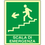 [L20133YP] L20133YP - Cartello fotoluminescente scala emergenza discesa sn