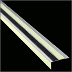 [L93517] L93517 - terminale alluminio fotoluminescente per scale con 2 strisce atisciv..