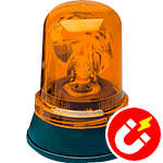 [LPRB24A] LPRB24A - Segnalatore rotante 24Vcc arancio b3 magn.+cavo acc