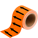 [NBTF100AN] NBTF100AN - frecce adesive in rotolo per tubazioni ARANCIO/NERO h.mm 100