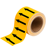 [NBTF100YN] NBTF100YN - frecce adesive in rotolo per tubazioni GIALLO/NERO h.mm 100