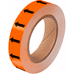 [NBTF25AN] NBTF25AN - frecce adesive in rotolo per tubazioni ARANCIO/NERO h.mm 25