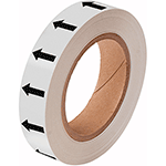 [NBTF25WN] NBTF25WN - frecce adesive in rotolo per tubazioni BIANCO/NERO h.mm 25