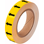 [NBTF25YN] NBTF25YN - frecce adesive in rotolo per tubazioni GIALLO/NERO h.mm 25