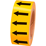[NBTF50YN] NBTF50YN - frecce adesive in rotolo per tubazioni GIALLO/NERO h.mm 50