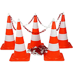 [NVP322] NVP322 - Kit 5 coni con 5 ganci e 7,5 mt di catena da 8 mm
