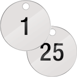 [PN4025W] PN4025W - confezione 25 piastrine numerate progressivamente da 1 a 25 col.BIANCO
