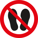 [PP1348] PP1348 - segnale adesivo circolare per pavimenti vietato calpestare