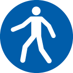 [PP1381] PP1381 - segnale adesivo circolare per pavimenti obbligo uso passaggio pedonale