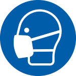 [PP1389] PP1389 - segnale adesivo circolare per pavimenti obbligo indossare la maschera