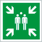 [PP15180] PP15180 - segnale adesivo per pavimenti punto di incontro