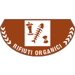 [PP704] PP704 - bollo mezzaluna fondo marrone per rifiuti organici
