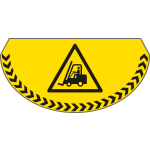 [PP707] PP707 - bollo mezzaluna fondo giallo pericolo carrelli elevatori