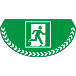 [PPS711] PPS711 - Confezione 10 bolli mezzaluna fondo verde uscita di emergenza