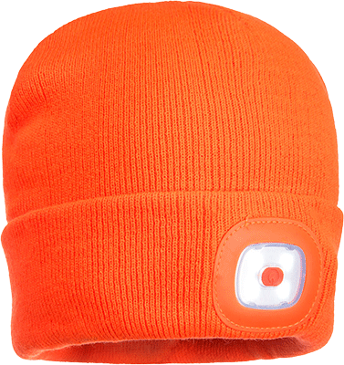 [PWT029A] PWT029A - berretto c/lampada frontale a led arancione