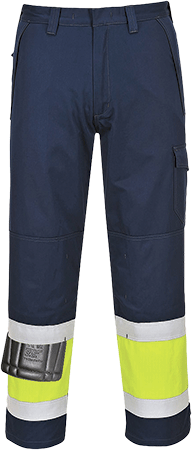 [PWT26L] PWT26L - Pantalone Modaflame ignifugo Hi-Vis Giallo/Blu navy tg L