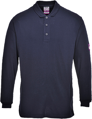 [PWT3010M] PWT3010M - polo manica lunga ignifuga/antistatica blu tg.M