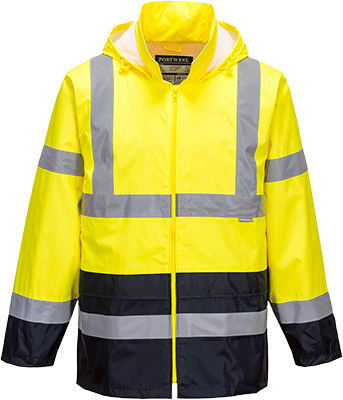[PWT443L] PWT443L - Giacca Impermeabile HI bicolore giallo/navy tg.L