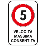 [R5601/05Y] R5601/05Y - Cartello Velocità massima consentita 5 km/h