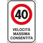 [R5601/40Y] R5601/40Y - Cartello velocità massima consentita 40KM/H