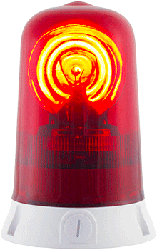 [RA12R] RA12R - Segnalatore rotante base piana 12Vcc rosso