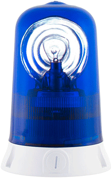 [RA24B] RA24B - Segnalatore rotante base piana 24Vcc blu
